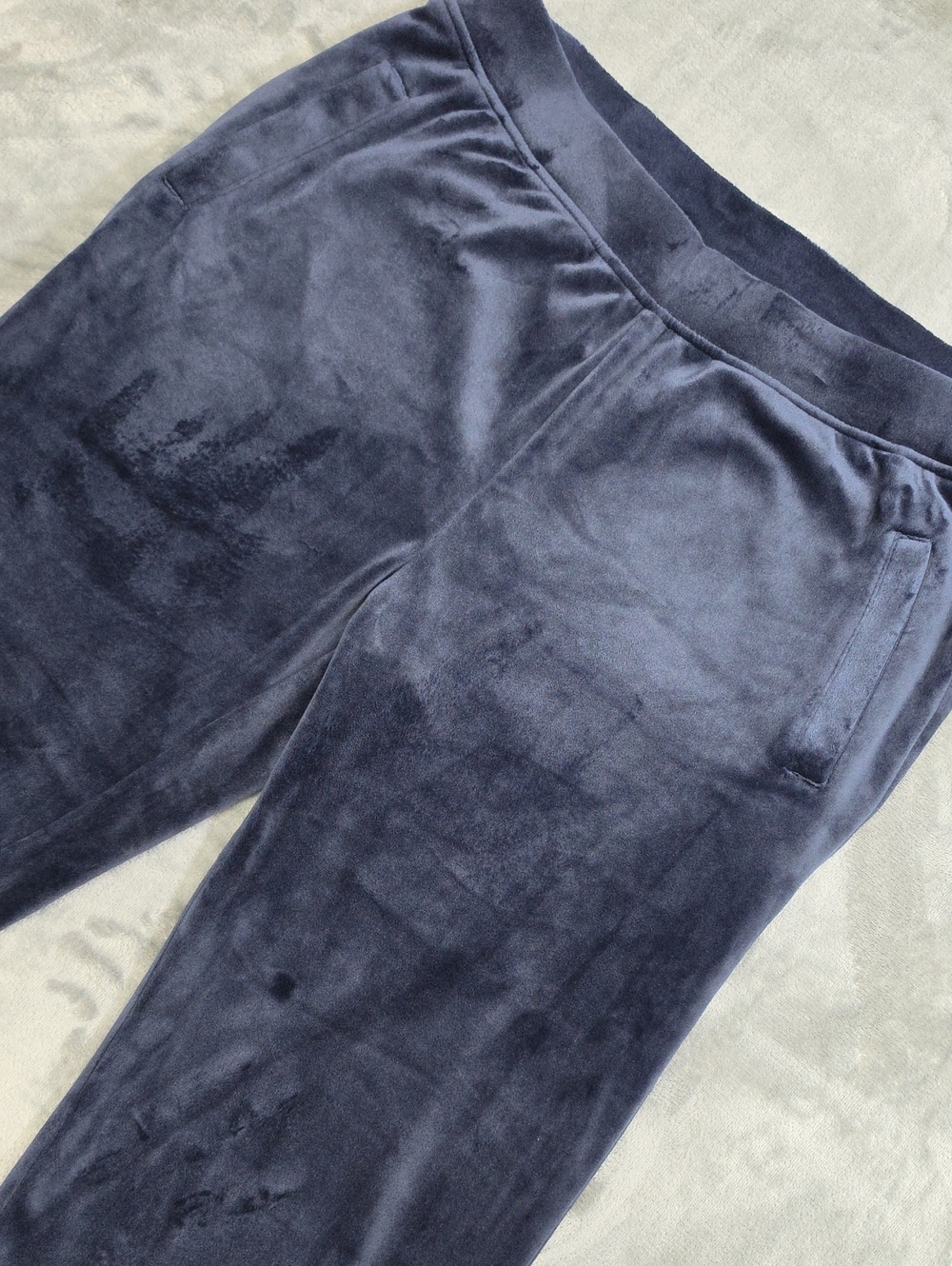 Chico's Plush Navy Velour Women's Jogger Pants M (1)
